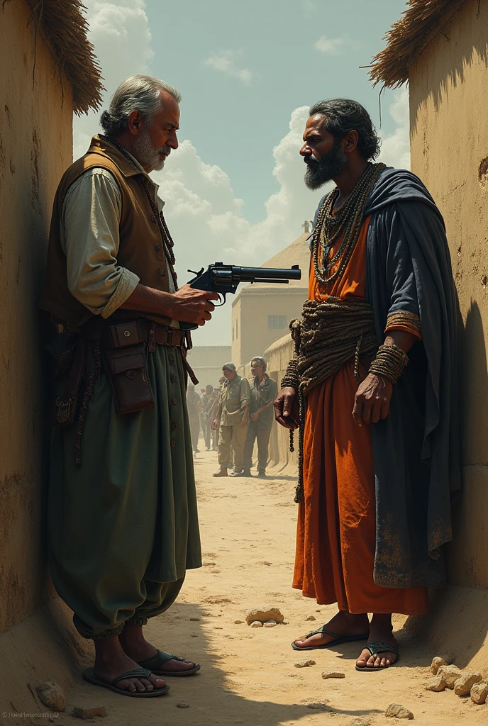 An Englishman came and stood near Baba with a gun