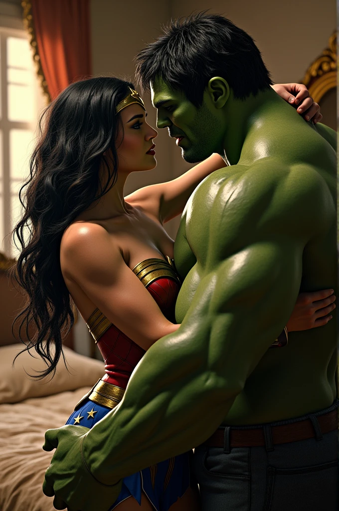 Wonder woman Hulk kiss