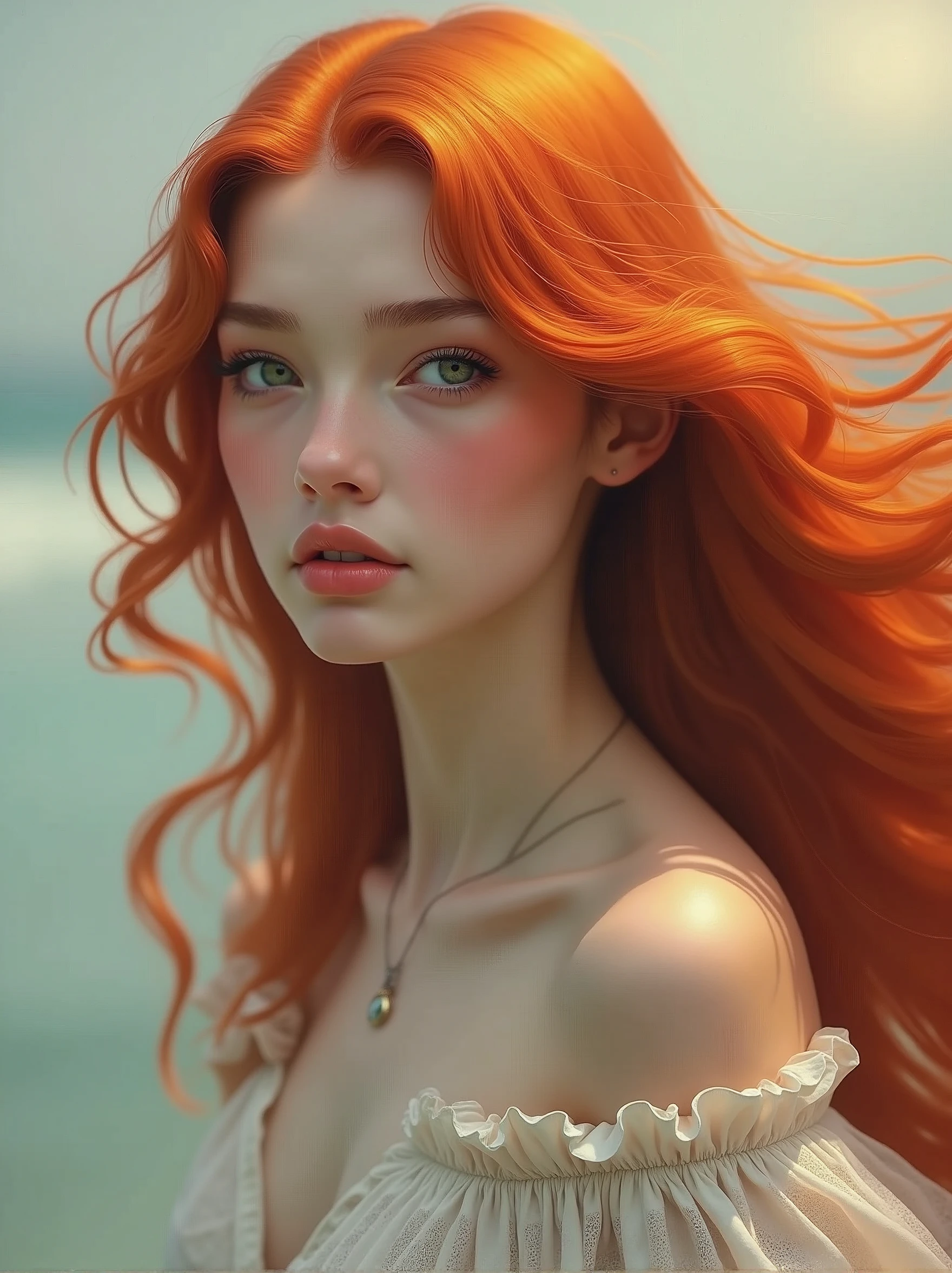 A girl with long red hair