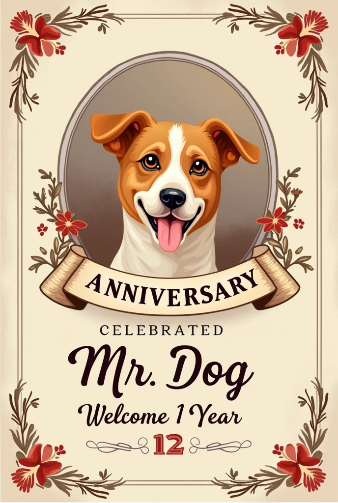 Make invitation card for my shop 1 year anniversary on 10th August 
Shop name- MR. DOG