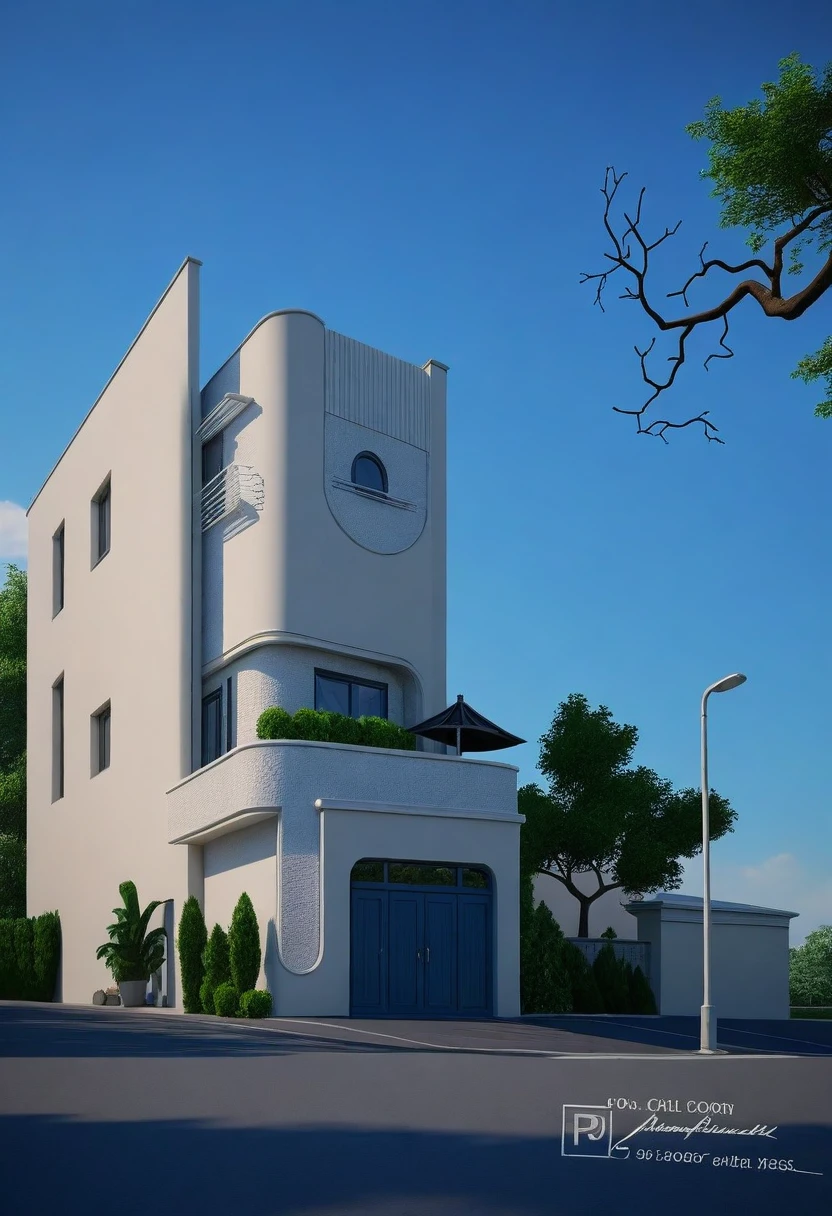 Architectural style Architectural style, ((Classic Style House)),(masterpiece) , ((best quality)), dramatic lighting, high quality outdoors, sky, day, cloud, tree, blue sky, building, scenery, road, real world location, sunlight, enough detail, high resolution,super realistic, Photorealistic, highly detailed, balcony, plants, door, car, truck, parking slot, paving, . Clean lines, architectural drawing, highly detailed , . Clean lines, geometric shapes, minimalist, modern, architectural drawing, highly detailed