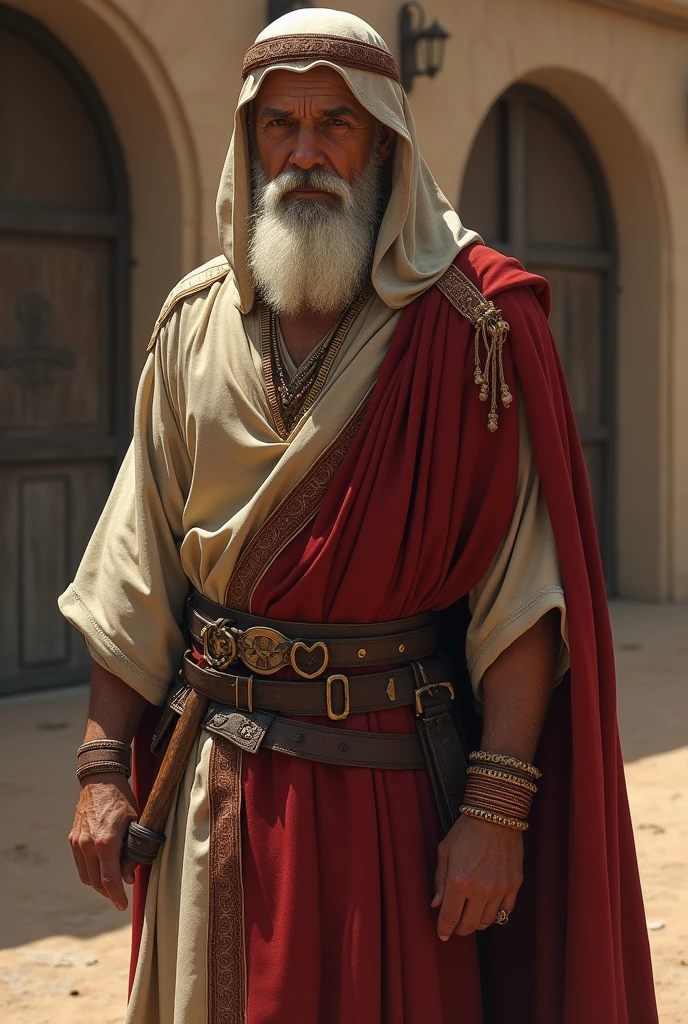 Hearts of Iron 4 Character Style, Hearts of Iron 4 Leader, Mesopotamian clothing, old man, Middle Eastern,