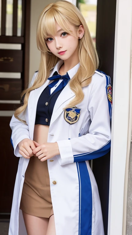 Small breasts、Young、Hide your chest、uniform、 ((Gal Hairstyles)) blonde,