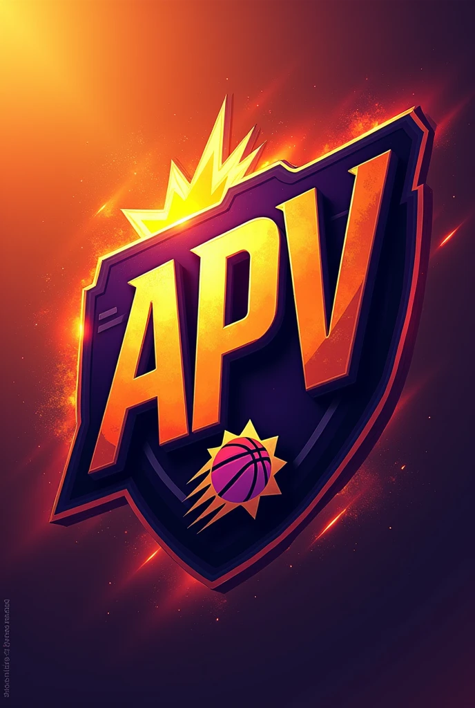 Make a basketball team shield with the acronyms "APV" based on the NBA&#39;s Phoenix Suns