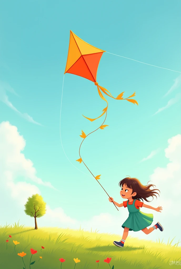 Emma was so excited about her new kite! It was big and colorful. She ran outside to fly it. Up, up it went! But then, a strong wind came and took the kite away. Emma was sad. She watched the kite fly higher and higher until she couldn't see it anymore.
Emma didn't want to give up. She decided to find her kite. She walked and walked. Her feet hurt. But she kept looking. Finally, she saw her kite caught in a small tree. It was easy to reach! She untied it and was so happy!
When Emma got home, she was tired but happy. She learned that even when things are hard, you can still find a way to do what you want.
Story board image