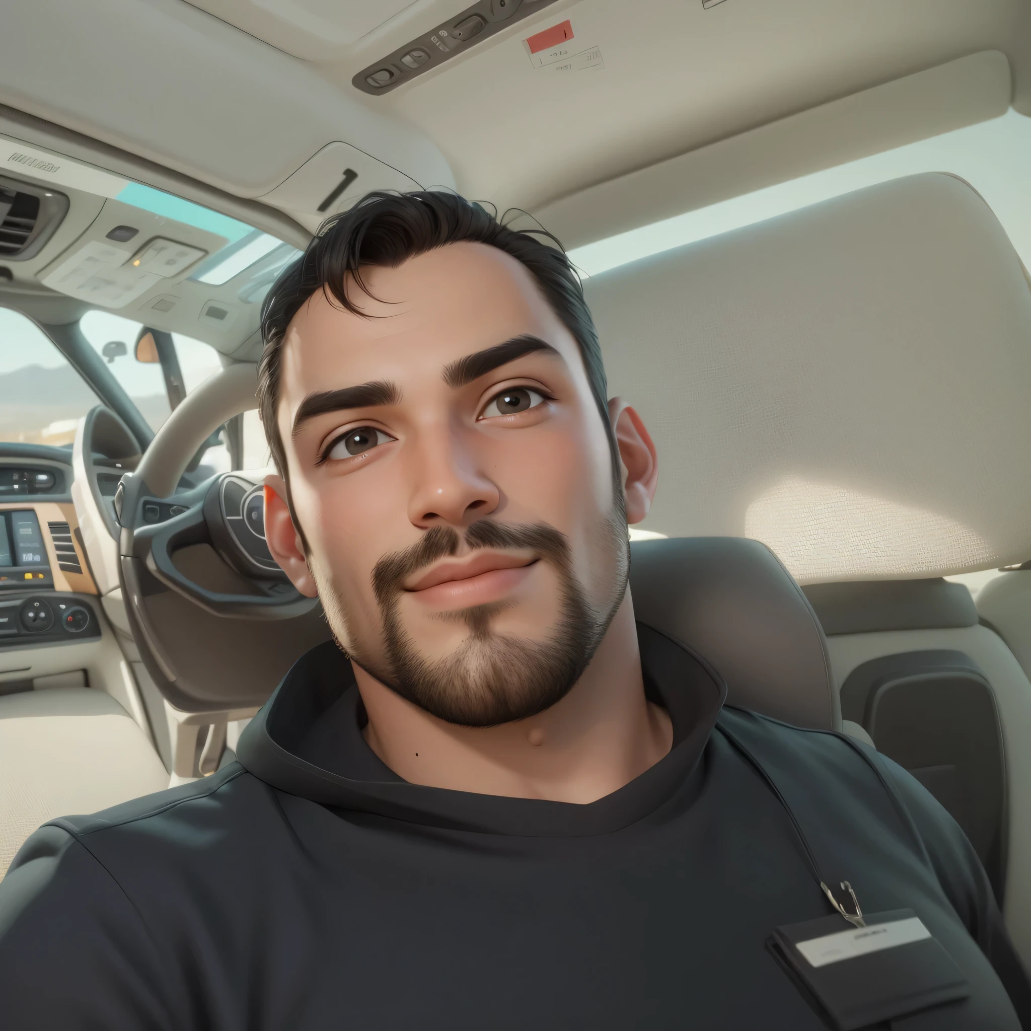 arafed man in a black shirt sitting in a vehicle, sitting in a crane, michael pangrazio, taken in the early 2020s, brad, profile picture, david rios ferreira, profile image, in cockpit, david a, photo taken in 2018, photo taken in 2 0 2 0, avatar imageHD, (best detail), (best quality), cartoon, 3DMM,