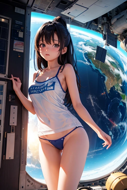 3D animation Japanese woman 19 years old Cute Researcher staying at the space station Camisole and panties Frustrated Indulging in lewd fantasies Observation window overlooking the earth Body floating in zero gravity Lying on one&#39;s backＭLegs spread, cheeks flushed、Large thighs, sweaty chest, steamy panties


