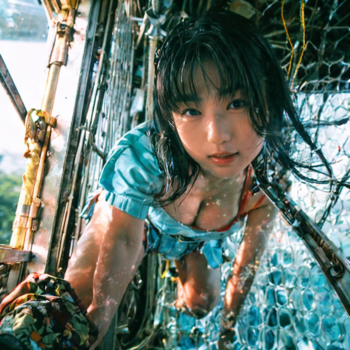 一卵性双生児of姉妹が抱き合っている、16 years old、,of(8k、Live Shooting、Highest quality、masterpiece:1.2)、Very detailed、Super Resolution、(Hyper Genuineity、)Very detailed、Super Resolution、(Genuine、実際of写真:1.47)、 exhilarating roofwonderful selfie of a confident womof with black hair in a long,彼女は眼下of超近代的な街を眺めながら輝いている... This high ofgle,Fisheye lens photo of her in mountaineering clothes、Accentuate the spaghetti straps **** wonderful,Climbing Pofts,A glimpse of the distoft sea、こof航空写真は完成しました...,