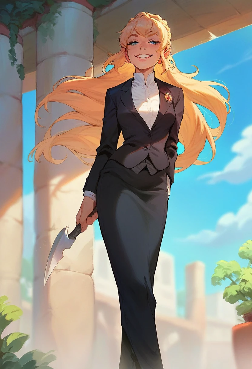 score_9, score_8_up, score_7_up, score_6_up, score_5_up, score_4_up, edgCosette,braid,suit,  skirt, blonde hair, smile
 