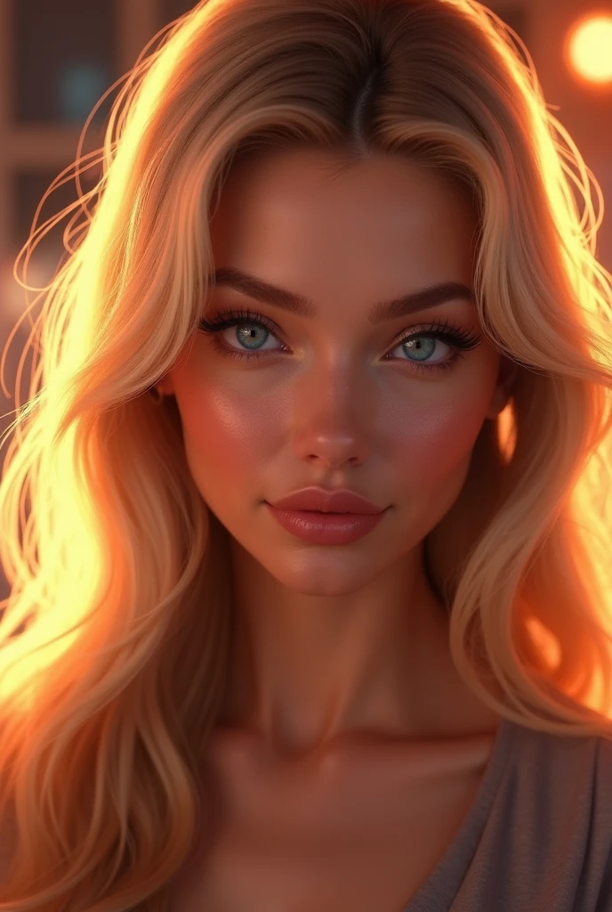 a beautiful detailed portrait of a blonde woman with blue eyes, long hair, wearing professional cosmetic artist attire, disney art style, extremely detailed face and eyes, flawless skin, warm lighting, vibrant colors, cinematic composition, masterpiece, 8k, photorealistic