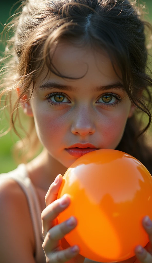 beautiful girl in a garden,1girl, extremely detailed eyes and face, beautiful detailed lips, longeyelashes,water balloon,girl trying to pop water balloon with her butt,photorealistic, 8k, ultra-detailed, highly detailed, masterpiece, hyper detailed,vibrant colors, dramatic lighting, cinematic composition,fantasy,whimsical,surreal