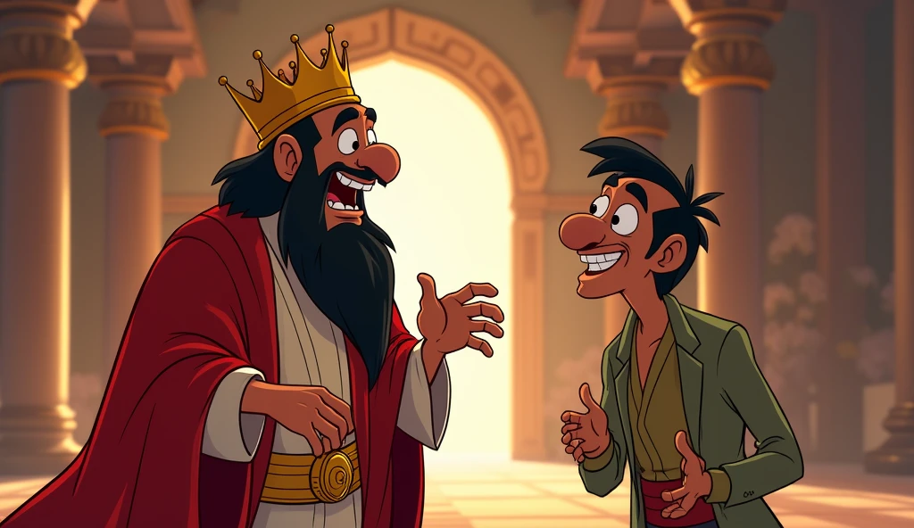 King Barbar burst out in laughing on seeing what Tenali had been up to.
He said, I am pleased, Tenali.