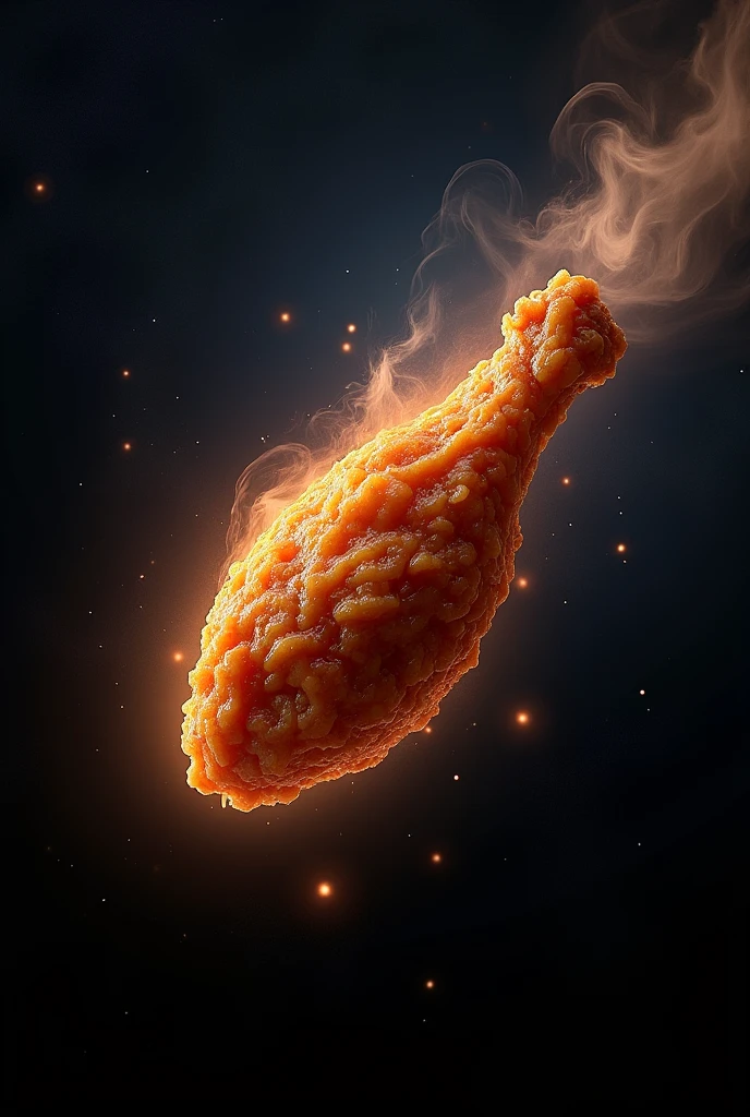  a chicken wing in the shape of a meteorite 