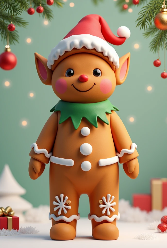 Christmas Green Elf Costume Design Concept： Combining traditional Christmas elements with the mysterious image of the Green Elf，Create a unique and festive Christmas green elf costume。

Christmas gingerbread man costume design ideas： Combining traditional Christmas elements with the cute image of gingerbread men，Create a unique and festive Christmas gingerbread man costume。

Design 3D graphics：

Selection of color： The main color is gingerbread color，orange color、White、Red and other common colors of gingerbread men are used as secondary colors，Highlight the gingerbread man。
Gingerbread Man： 设计独特的Gingerbread Man服装，May include coat with frosting pattern、Pleated skirt or pants，搭配Gingerbread Man的帽子等。
Christmas elements： Adding Christmas tree patterns to clothing、snowflake、礼物盒等常见的Christmas elements，Add to the festive atmosphere。
Cute design： Consider adding big eyes to your clothing、笑脸等Cute design元素，Highlight the cute image of the gingerbread man。