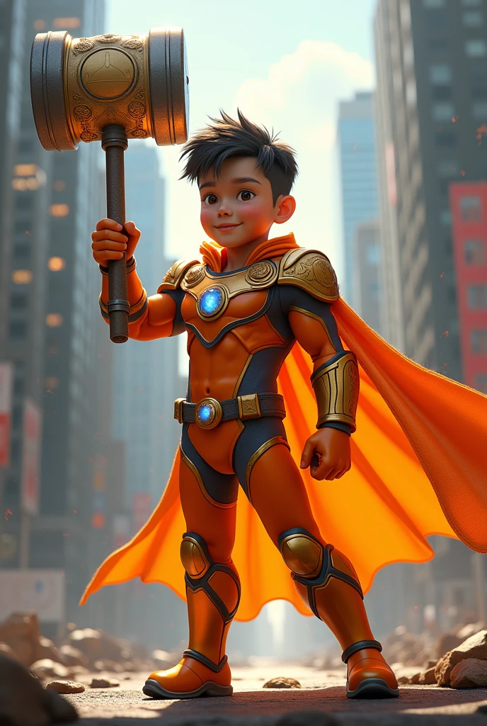 The Hammer of Justice Boy with Orange