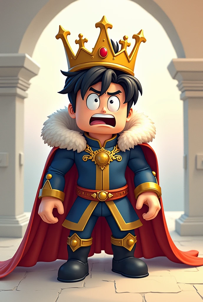 Drawing of a scared prince in Roblox style