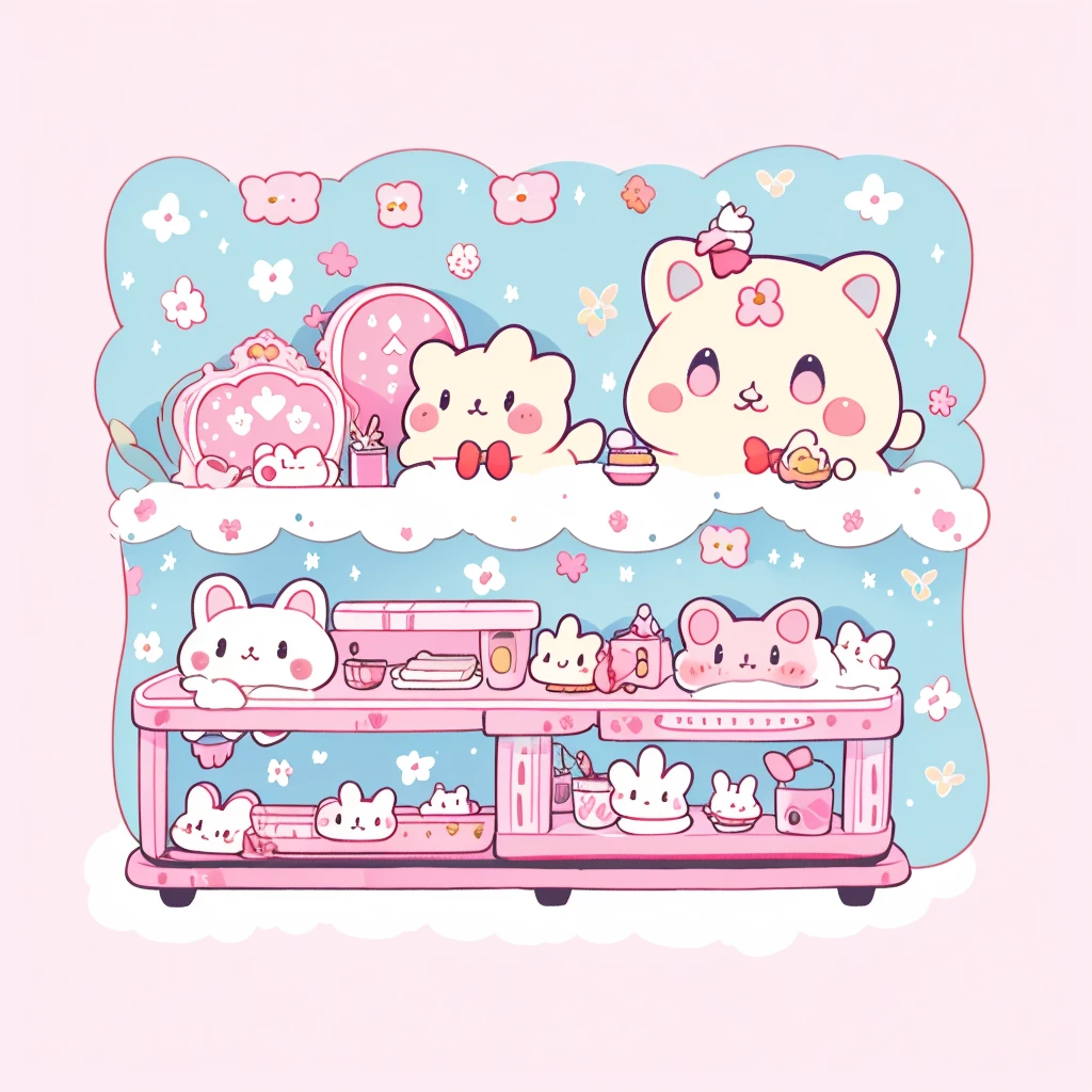 rabbit,Highest quality、Masterpiece、Official Art、Dynamic composition、Super detailed、An illustration、cute、cute、fluffy、Sanrio、Marumaru、mascot、Sanrio、Poster、