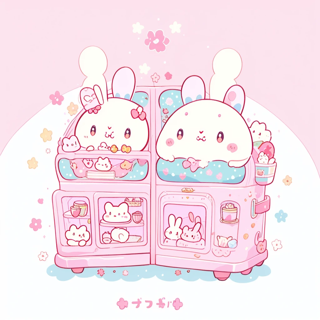 rabbit,Highest quality、Masterpiece、Official Art、Dynamic composition、Super detailed、An illustration、cute、cute、fluffy、Sanrio、Marumaru、mascot、Sanrio、Poster、