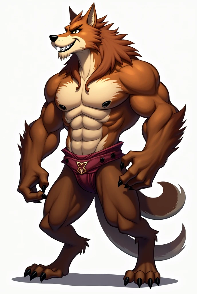 Animated muscular furry with penis 
