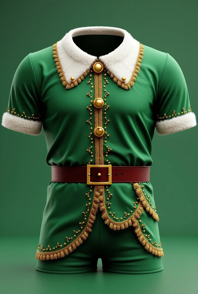 Christmas Green Elf Costume 3D Printed T-shirt Design Concept： Combining traditional Christmas elements with the mysterious image of the Green Elf，Create a unique and festive Christmas green elf costume。

Design elements：

Selection of color： The main color is green，Paired with gold、Red and other Christmas colors，Highlight the Christmas theme。
Green Elf Model： Uniquely designed green elf costume，may include a hat with a bell、Green bodysuit or skirt，Green socks, etc.。
Christmas elements： Adding Christmas tree patterns to clothing、snowflake、礼物盒等常见的Christmas elements，Add to the festive atmosphere。
Dramatic design： You can consider the neckline、cuff、Add tassels to the hem of the skirt、褶皱等Dramatic design，Make clothing more distinctive。