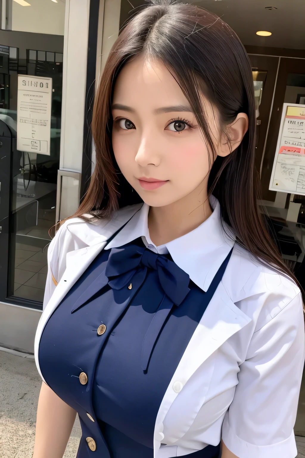 Beautiful Face、Big Breasts、uniform