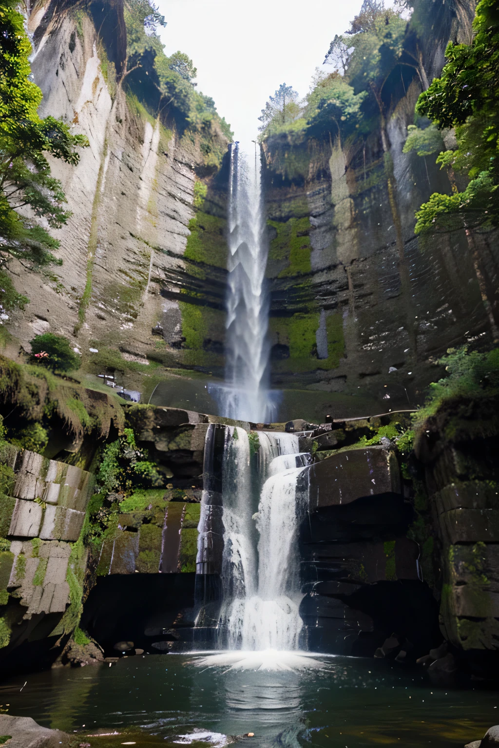 Huge house modern five floors waterfall