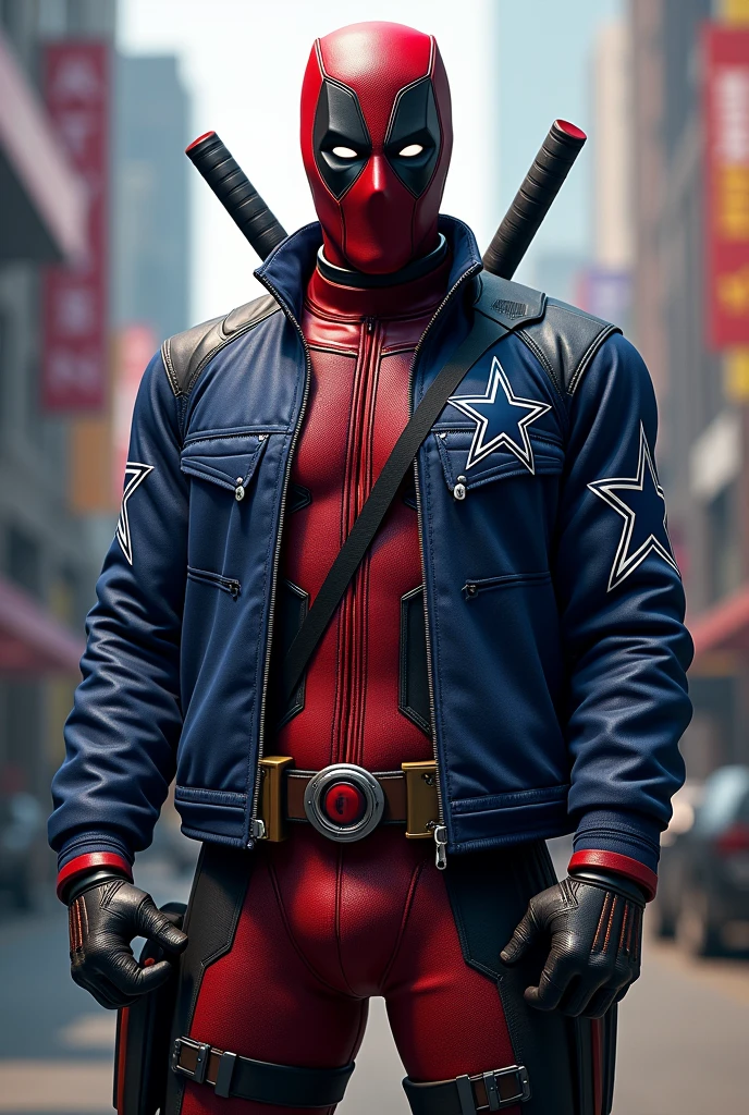 Deadpool 3 con chamarra de NFC Dallas Cowboys