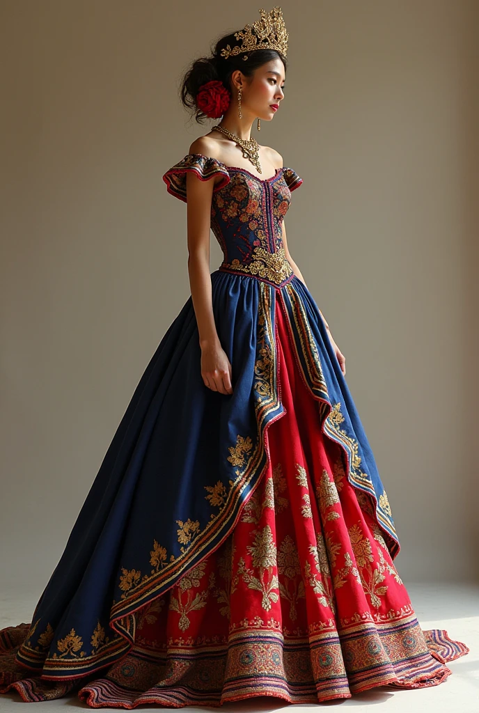 create a fantasy dress design based on guatemala