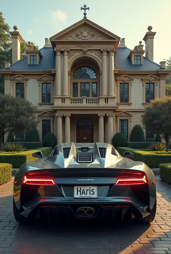 Big house men with revo car front num plate of car is Haris