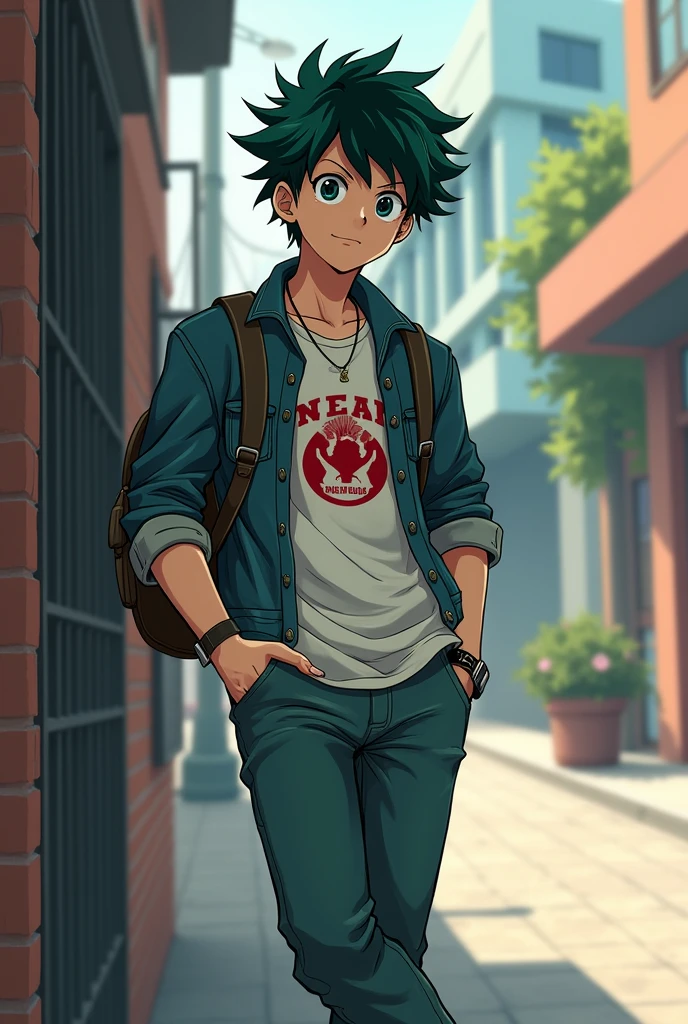 the casual side of Izuku Midoriya as he rocks a relaxed and stylish outfit