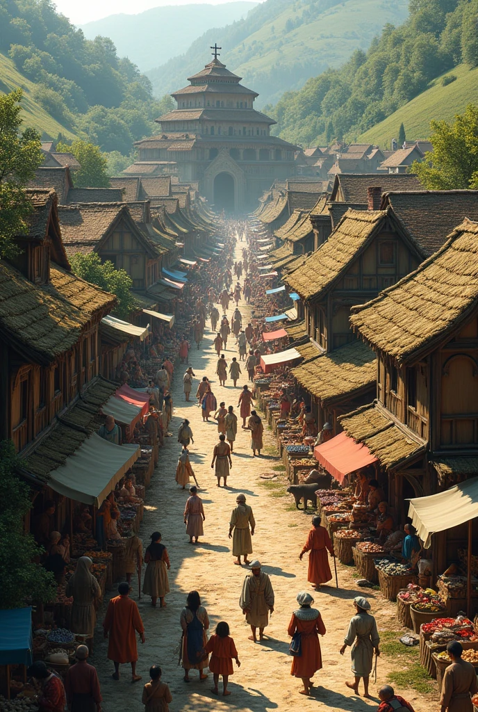 Crowded village picture