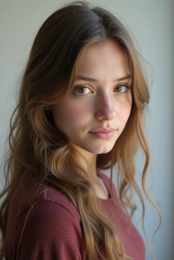 Long-haired female junior high school student