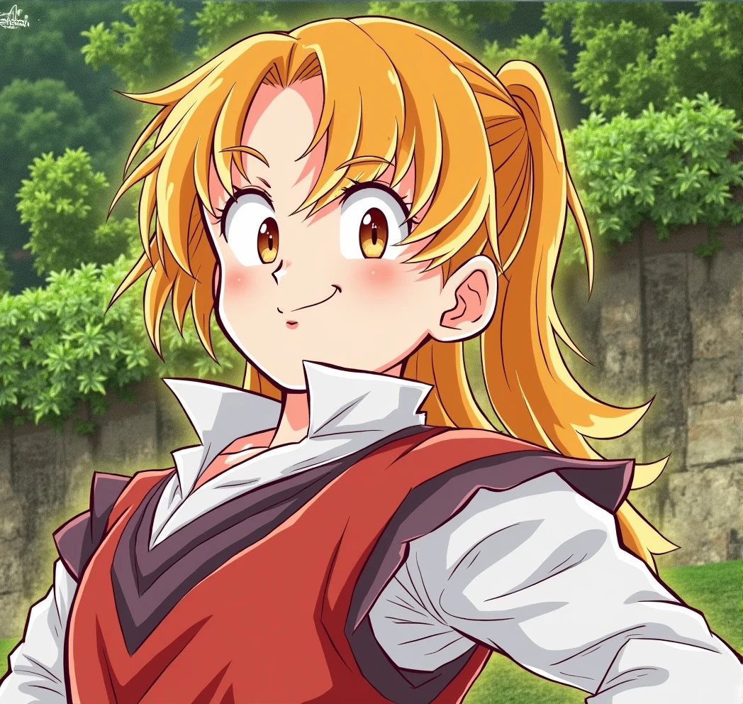 Draw the girl in dragon ball z style