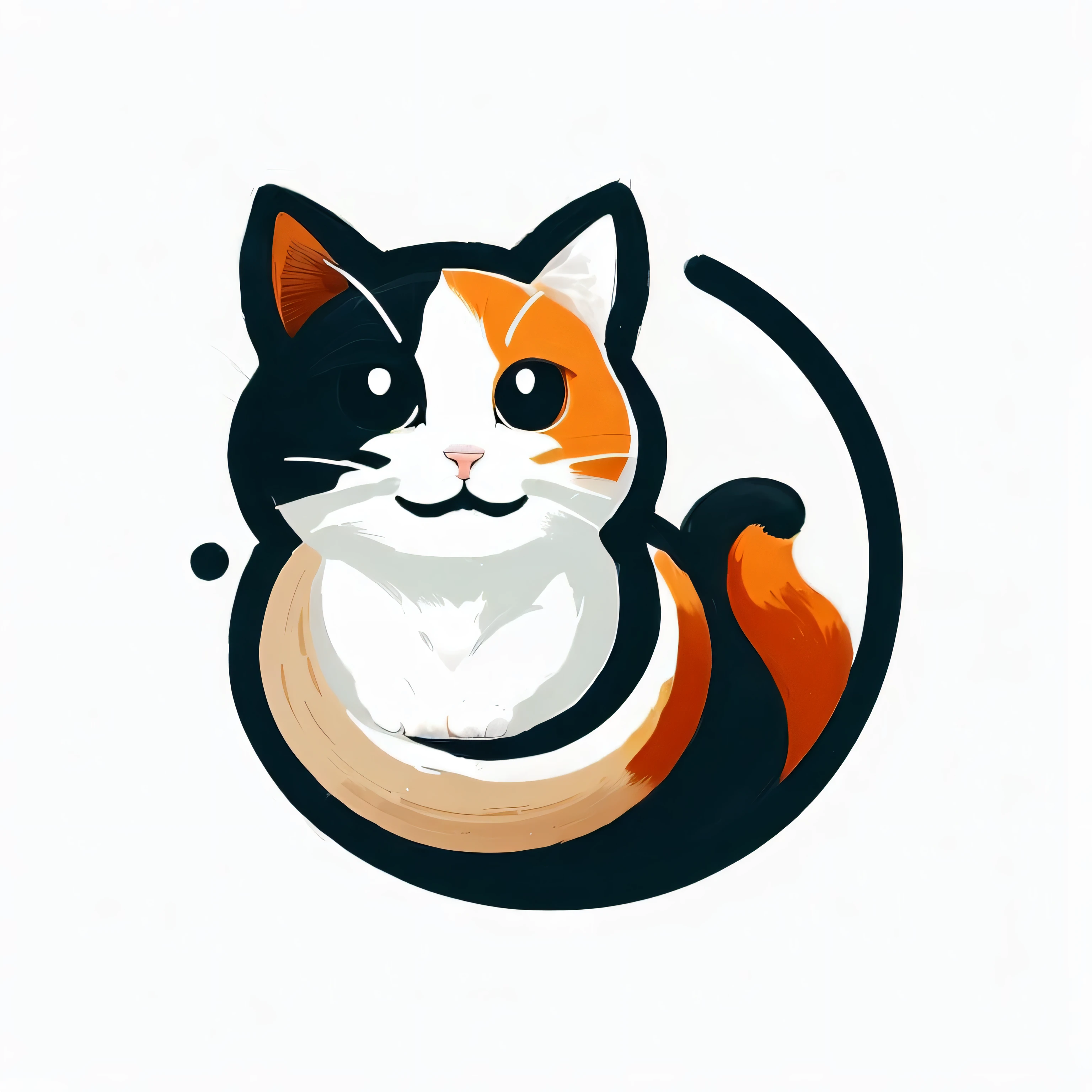 There are cats sitting in a circle, Cat themed logo, Cat Design, Calico cat, Calico, Cat illustration, a Cute cat, Cute cat, Cat Farm Clinic logo, Happy cat, Anime Cat, Fat Cat, The cat is orange, The cat is laughing, anthropomorphic female cat, the cat is smiling