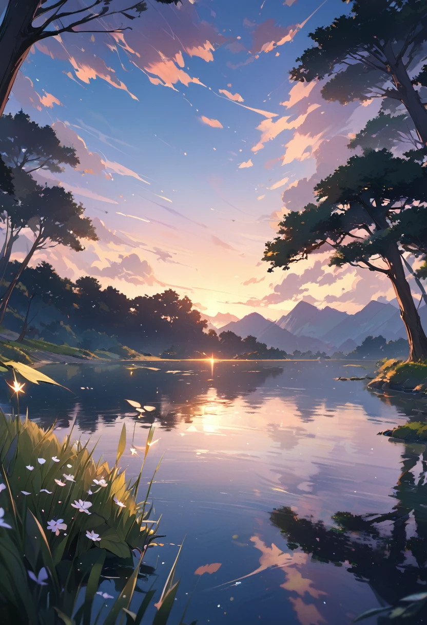 A nature serenity at twilight time. Giving a peaceful ambience and sense of contentment for the heart and soul. 8k ultra high definition images.