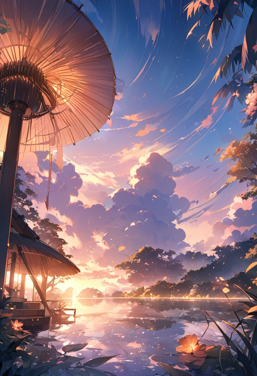 A nature serenity at twilight time. Giving a peaceful ambience and sense of contentment for the heart and soul. 8k ultra high definition images.