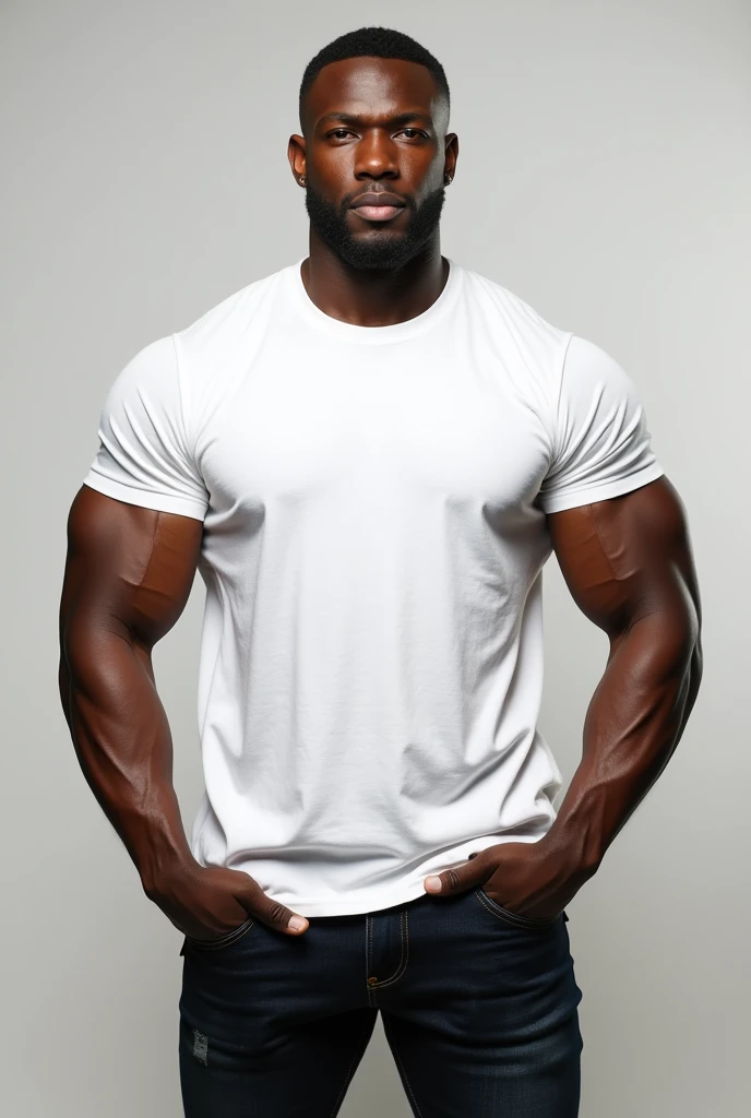 A body builder man with white colour t shirt 