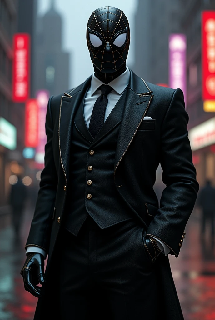 Spiderman in mafia suit