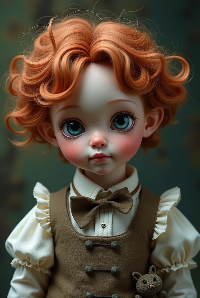 1 Boy, masterpiece, best quality, 8K, Delicate skin texture, Detailed fabric texture, Delicate face, Intricate details, Extremely detailed, Alice in Wonderland, Upper Body