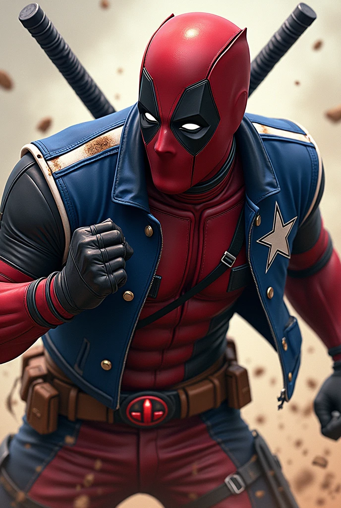 Deadpool 3 fighting furiously with Dallas Cowboys jacket