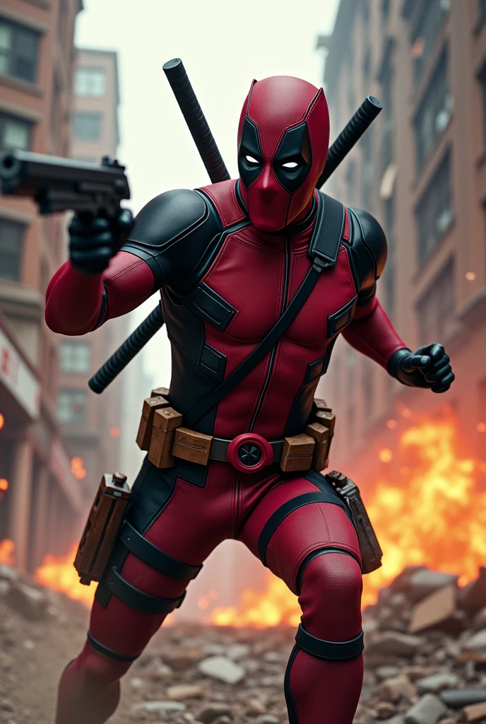 Deadpool 3 fighting furiously wearing Dallas Cowboys jersey