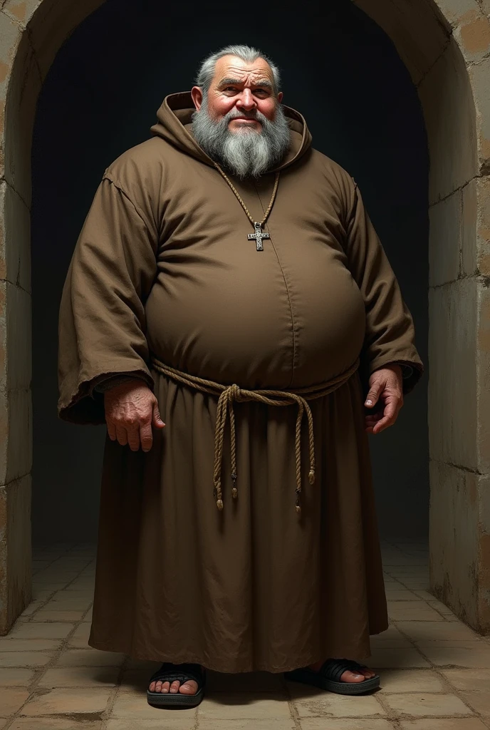Elderly dominician monk overweight ugly