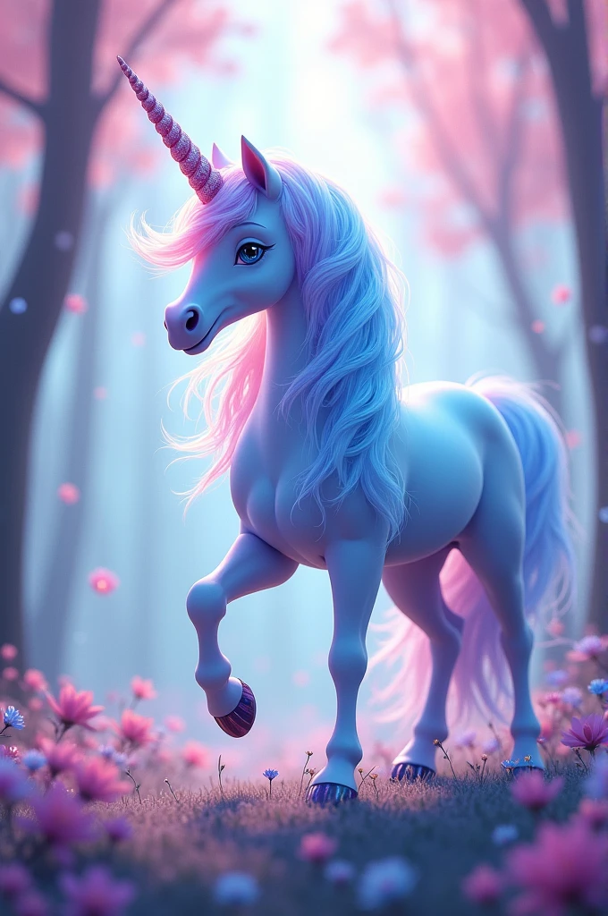 Blue and pink unicorn
