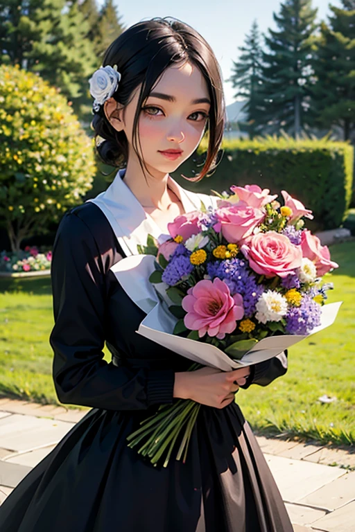 with flowers