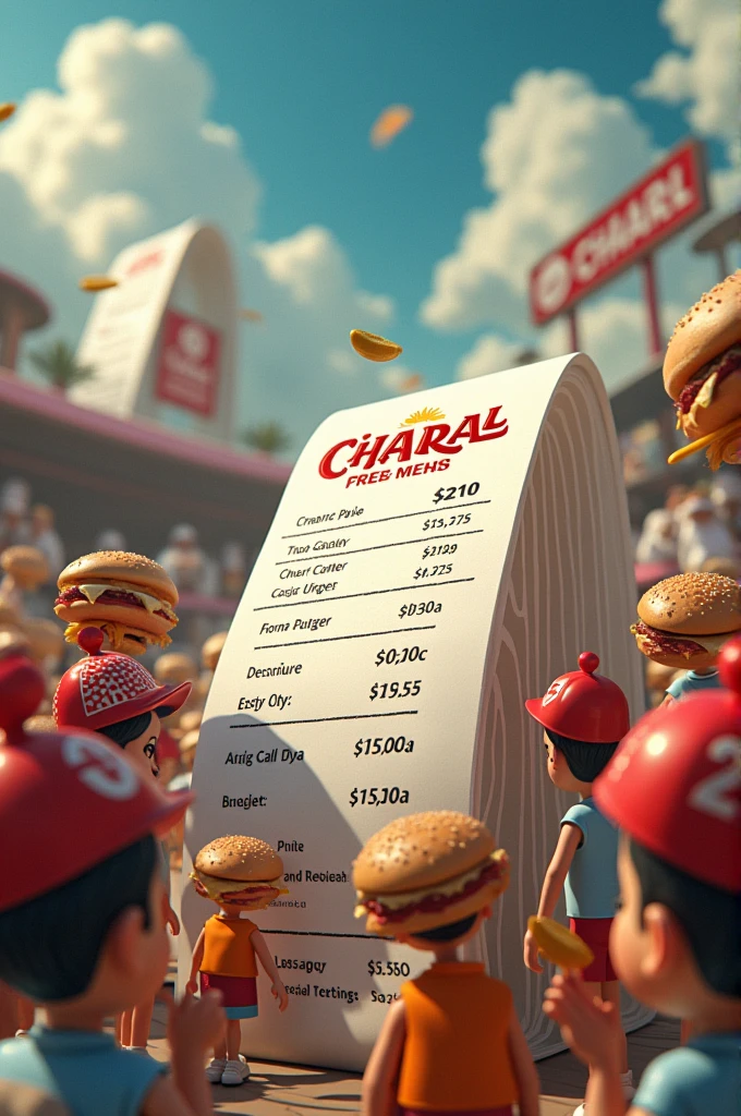 Cash register receipts to buy burgers charal fan zone