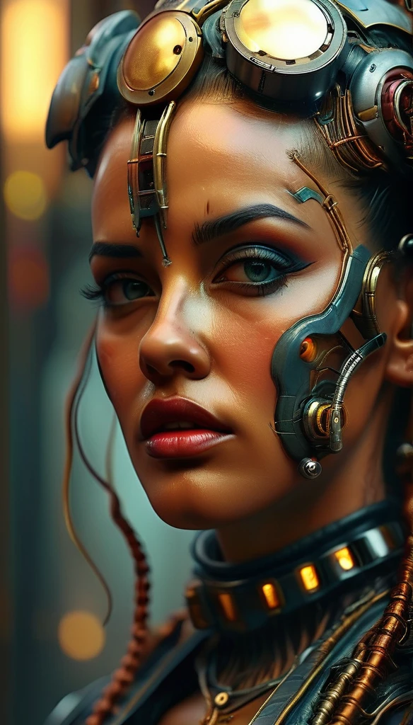 full body cyborg full body portrait detailed face symmetrical steampunk cyberpunk cyborg intricately detailed to scale Hyper realistic cinematic lighting digital art Concept art style mdjrny-v4, (best quality, 4k, 8K, high resolution, masterpiece: 1.2), ultra detailed, Sharp focus,(realistic,photorealistic,photo-realistic:1.37),very face detailed,extremely detailed facial features,hyper realistic skin texture,extremely fine details,intricate details, detailed eyes,detailed nose,detailed lips,detailed facial expressions,intricate facial anatomy,intense lighting, dramatic lighting, moody lighting, cinematic lighting, chiaroscuro lighting, dramatic shadows, dramatic moments, vivid colors, intense colors, deep contrast, cinematic depth of field, cinematic composition, angle of cinematographic camera, anatómicamente perfecto:1.5