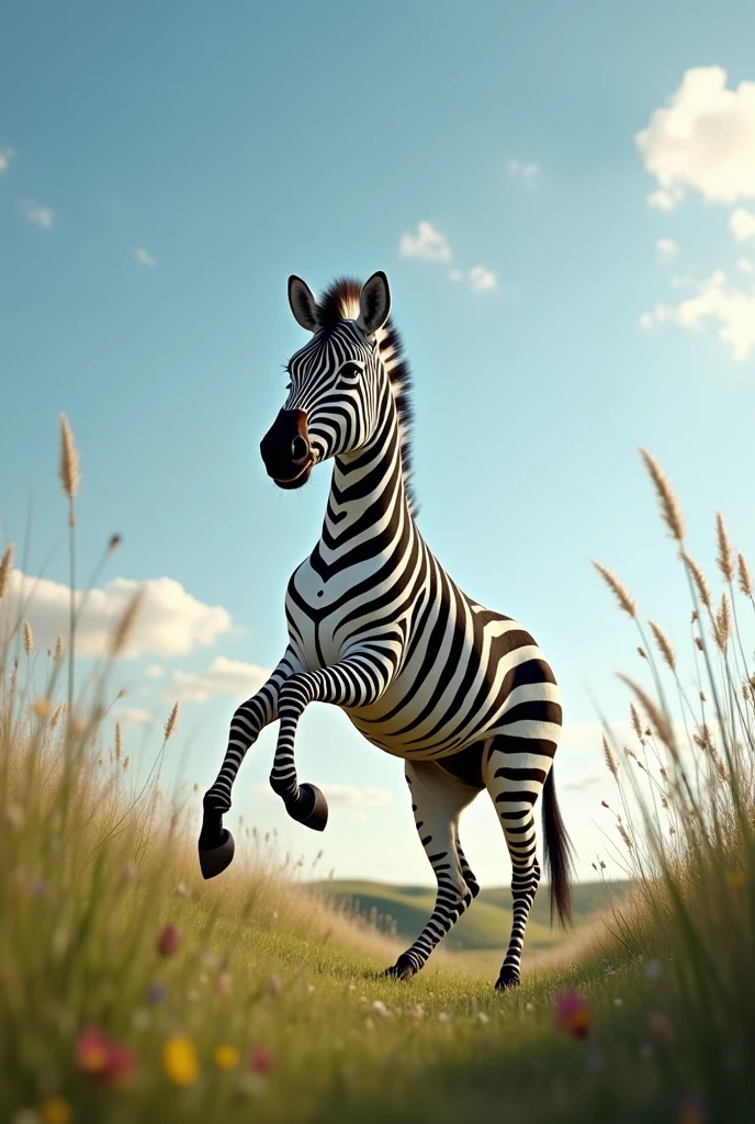 Zebra walk with two feet