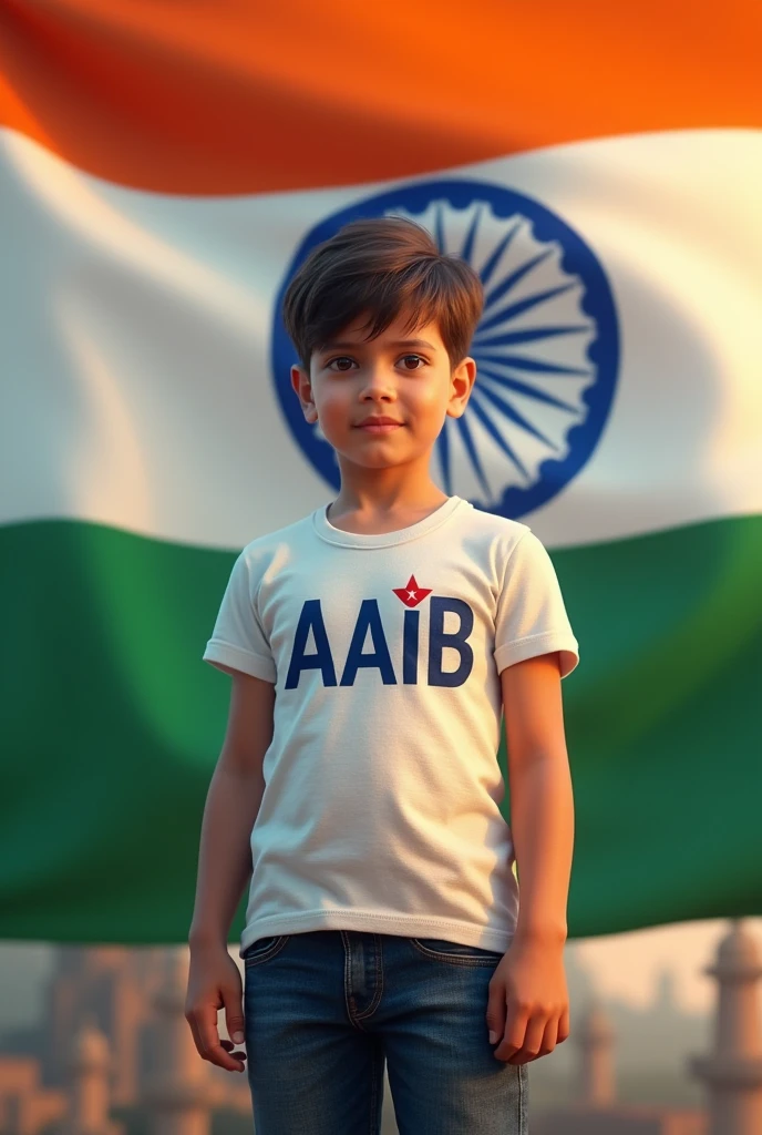 Indian flag ke sath ek boy ho..
Or uski t shirt pr Aaib likha hona chahiye