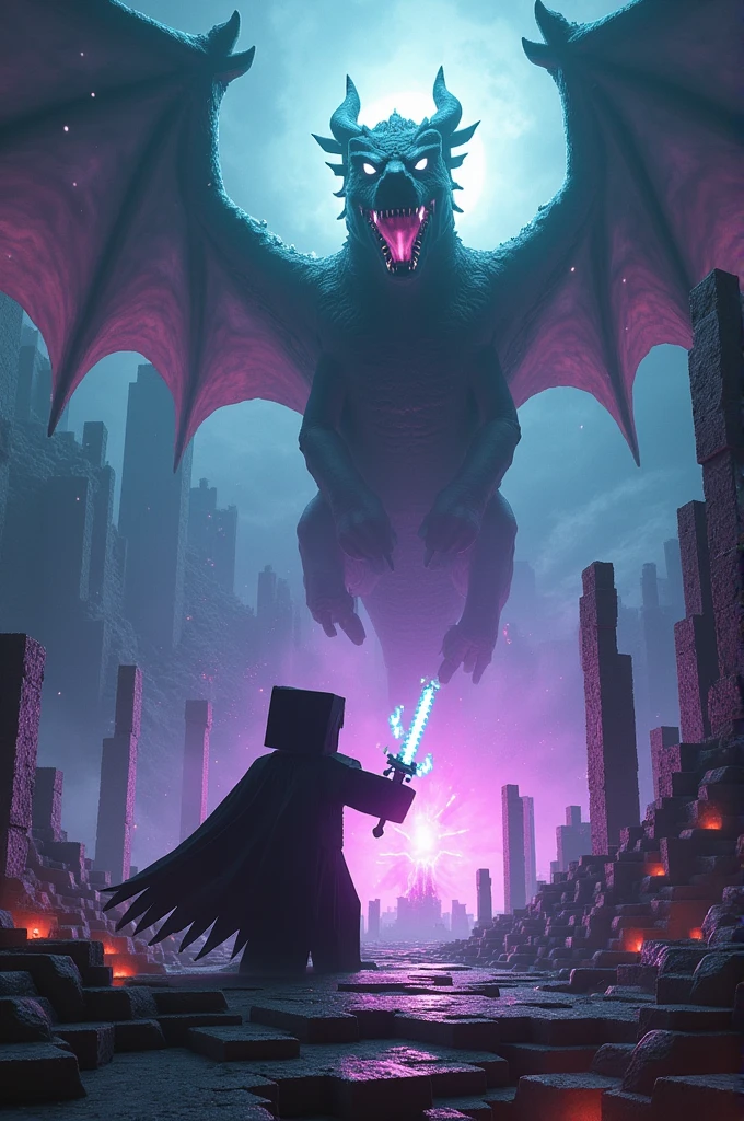 Herobrine vs Enderdragon MINECRAFT
