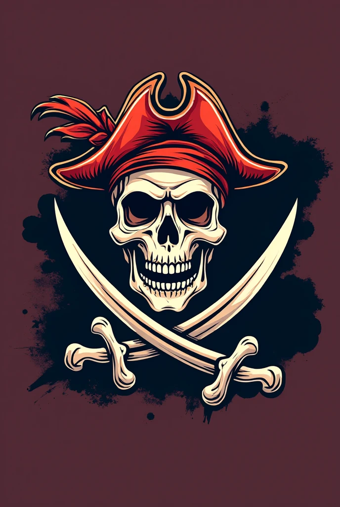 Create a logo for a company with itadori in the shape of a pirate flag with bright colors 